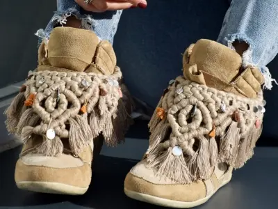 Cubrebotas de macramé para elegir entre caminos creativos o alternativas en macramé