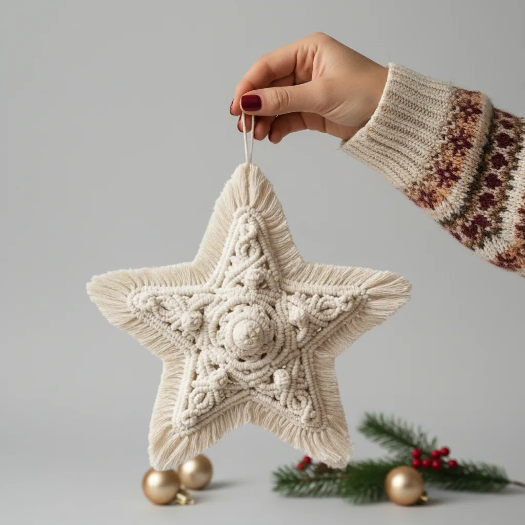 Estrella macramé luminosa