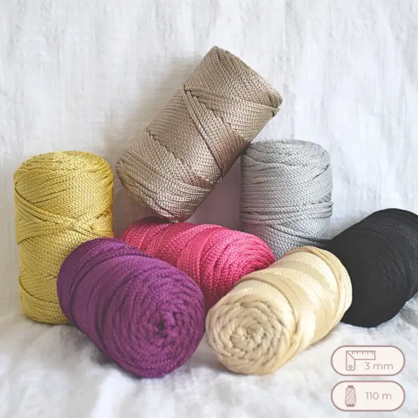 Bobinas de hilo brillante para hacer macramé de 3mm