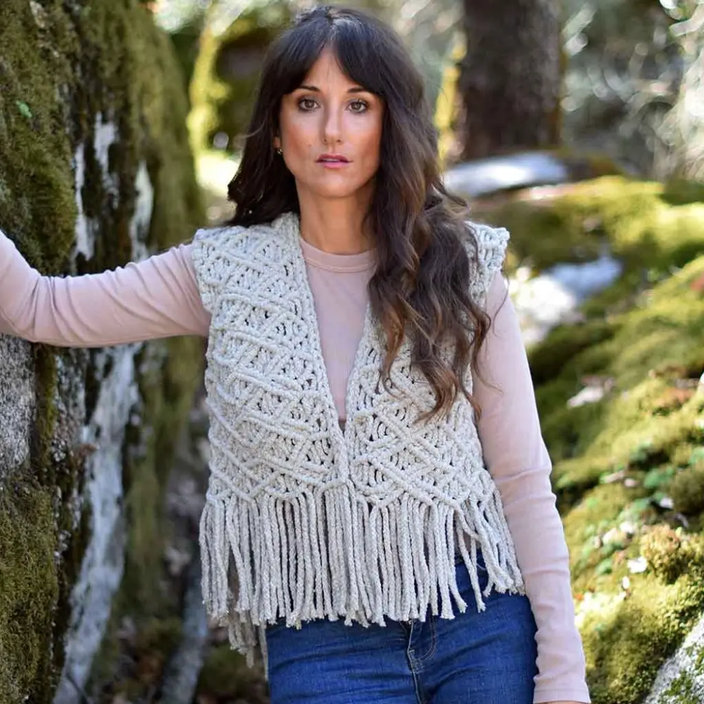 Kit Macrame Chaleco Ocaso boho Fruto Samore