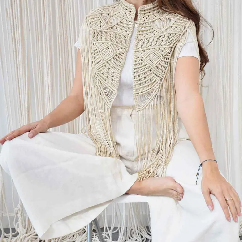 Kit Macrame moda Capa Nochal Fruto Samore