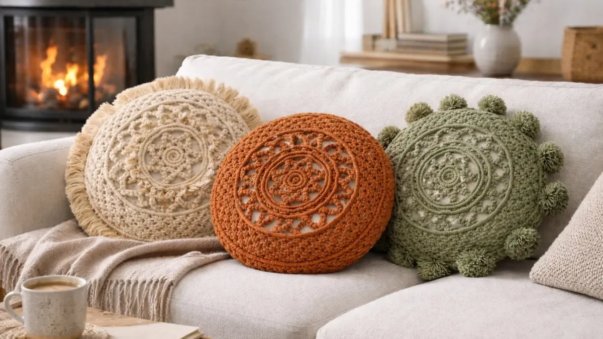 Curso DIY Macrame Cojin Circular Sole mio Fruto Samore