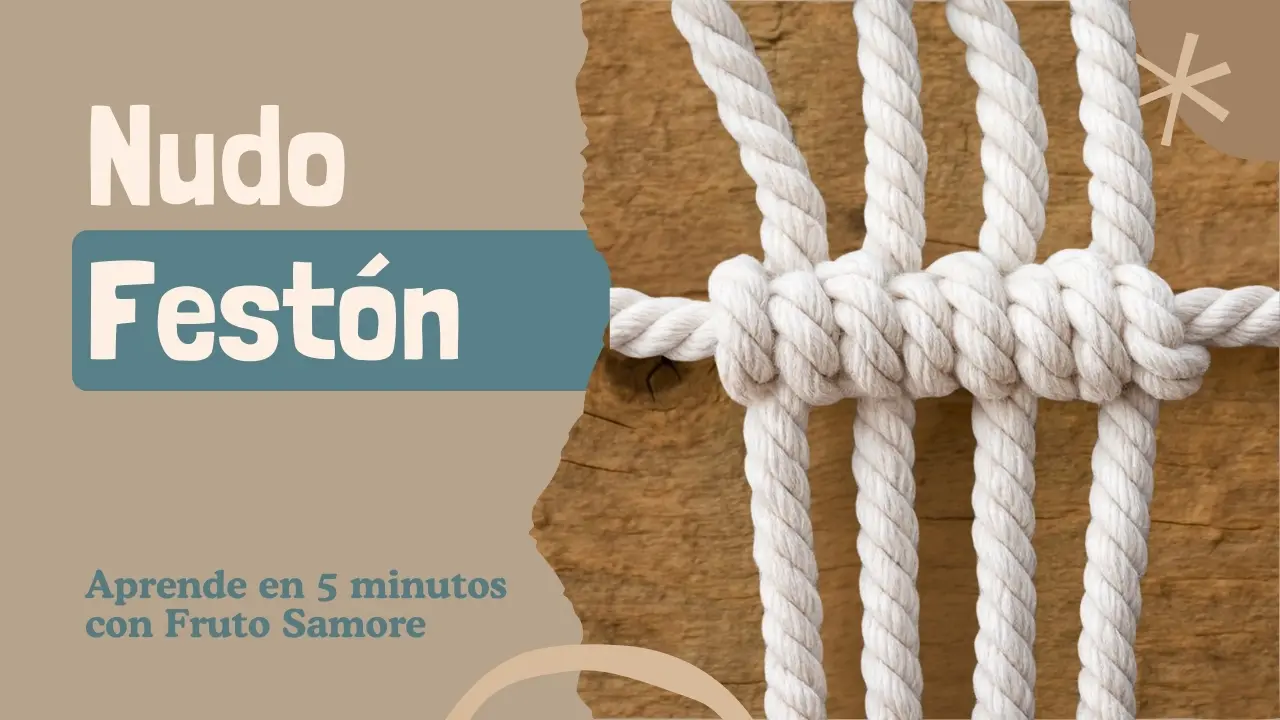 Nudo Festón guiado paso a paso para principiantes de macramé