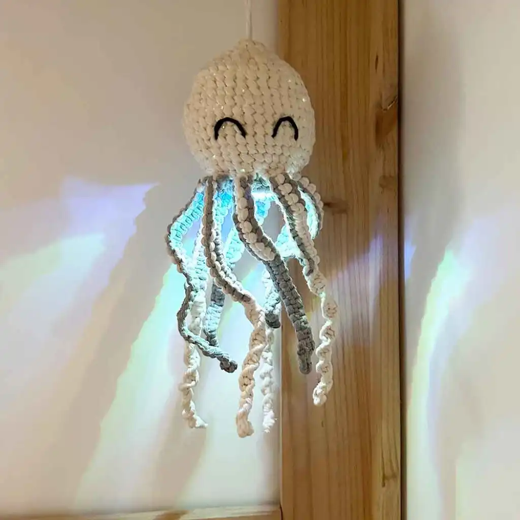 pulpo macrame lampara decorativa
