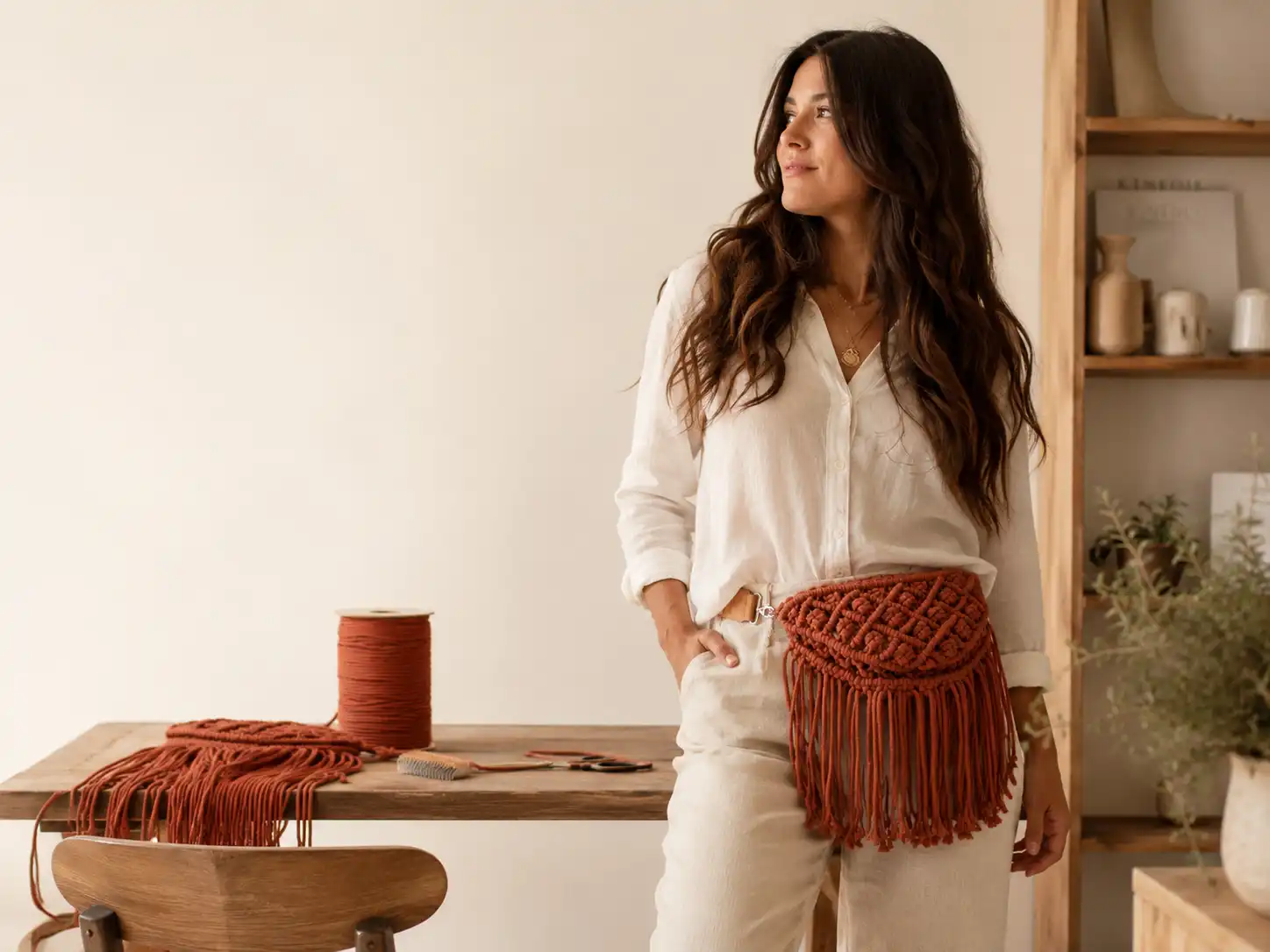 Rinonera macrame aprende gratis macrame septiembre Fruto Samore